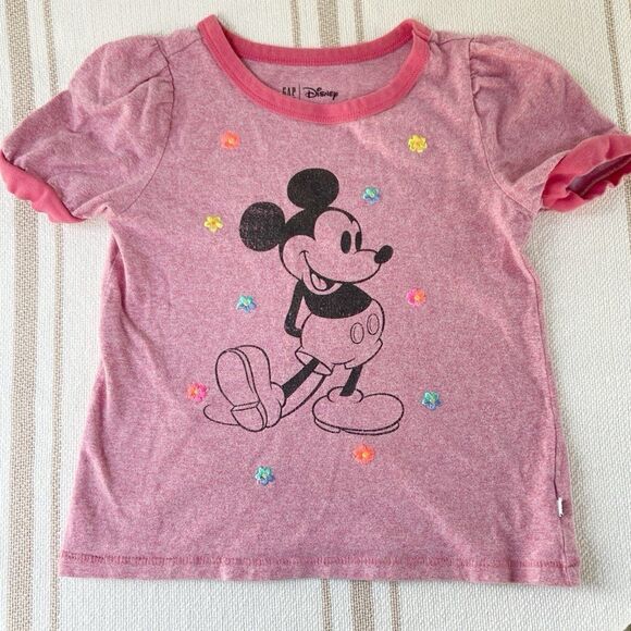 GAP Other - Gap Disney Kids Puff-Sleeve Graphic T-Shirt in Pink Heather Girls Size Small